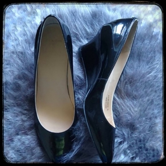 Cole Haan Shoes - Cole Haan Catalina Wedge Black Patent Shoes Sz 7B